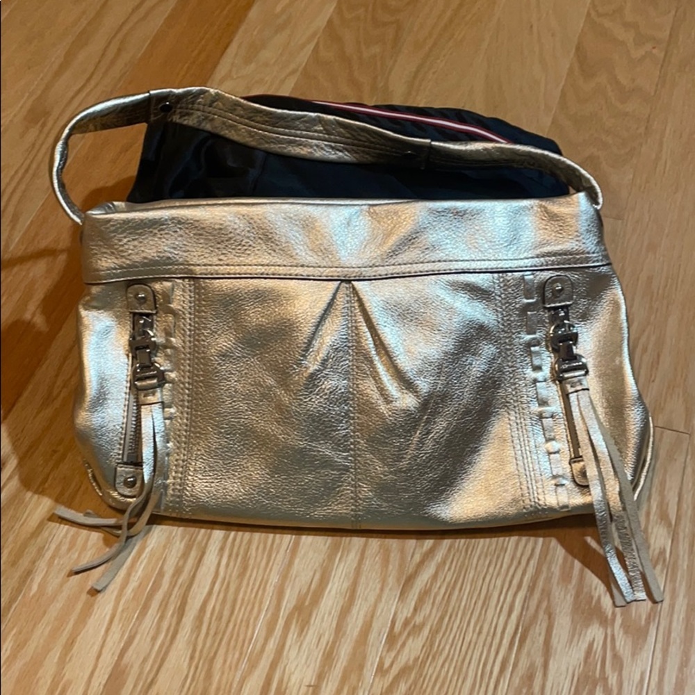 B Makowsky Metallic Leather Purse